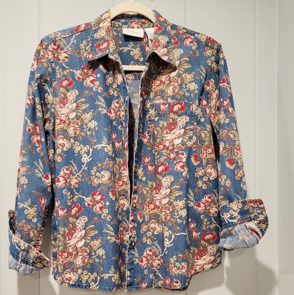 Liz Claiborne liz wear jeans floral long sleeve